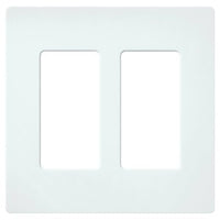 Lutron SC-2-GL Claro 2 Gang Wall Plate for Decorator-Style Dimmers; Switches; and Outlets; Satin Finish; Glacier White