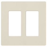 Lutron SC-2-PM Claro 2 Gang Wall Plate for Decorator-Style Dimmers; Switches; and Outlets; Satin Finish; Pumice