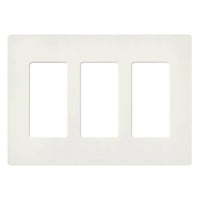 Lutron SC-3-BI Claro 3 Gang Wall Plate for Decorator-Style Dimmers; Switches; and Outlets; Satin Finish; Biscuit