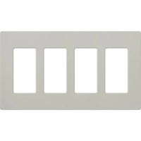 Lutron SC-4-MI Claro 4 Gang Wall Plate for Decorator-Style Dimmers; Switches; and Outlets; Satin Finish; Mist