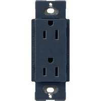 Lutron SCR-15-DE Claro 15A Duplex Receptacle; Decorator-Style Outlet; Satin Finish; Deep Sea