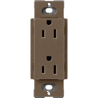 Lutron SCR-15-EP Claro 15A Duplex Receptacle; Decorator-Style Outlet; Satin Finish; Espresso