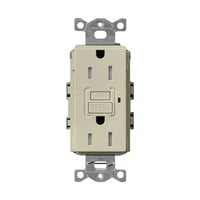 Lutron SCR-15-GFST-CY Claro 15A Tamper Resistant GFCI Duplex Receptacle; Decorator-Style Outlet; Self-Testing; Satin Finish; Clay