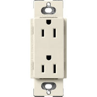 Lutron SCR-15-PM Claro 15A Duplex Receptacle; Decorator-Style Outlet; Satin Finish; Pumice