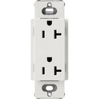 Lutron SCR-20-LG Claro 20A Duplex Receptacle; Decorator-Style Outlet; Satin Finish; Lunar Gray