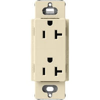 Lutron SCR-20-SD Claro 20A Duplex Receptacle; Decorator-Style Outlet; Satin Finish; Sand