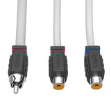 RCA Marine Grade Tinned 100% Copper OFC Y Connector 2 FEMALE to 1 MALE - WHITE