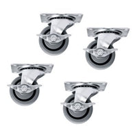 Middle Atlantic 5WLR Locking Fine Floor Caster Kit for Slim 5-Racks, 700 lb Capacity