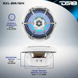 NXL 8" 2-Way Coaxial Marine Speaker With LED RGB Lights 125 Watts Rms 4-Ohm