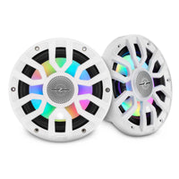 NXL 7.7” 2-Way Coaxial Marine Speaker with Bullet Tweeter, Digital LED Lights & White Deck LED | 175W RMS 4-Ohm