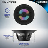 Luxury 8” 2-Way Marine Coaxial Speaker with Digital LED Lights and Flush Magnetic Mount Grille | 175W RMS 4-Ohm