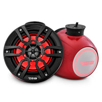 6.5" Marine Pod Speakers 300W with RGB LED Lights – Waterproof All-Terrain Audio for Jet Skis, ATV, UTV, Jeep, Motorcycle (Pair)