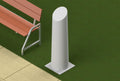 Oberon 3036-00-BN 13.5IN (342 mm) Diameter NetPoint Locking Heavy-Duty Fiberglass Wi-Fi Bollard for Outdoor Wireless Networks, Beveled Top Style, Brown, 62INH (1574 mm)