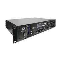 Vanco PA6X120 6-Channel Commercial Amplifier, (2) Mic Inputs, (3) RCA Inputs, Bluetooth, USB/SD Playback, 120W, 2U RMS