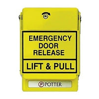 Potter RMS-1T-WP-LP Conventional Dual Action Weatherproof Pull Station, SPST, Yellow