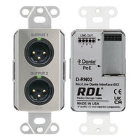 RDL DS-RN02 Wall-Mounted Mic / Line Dante Interface 0x2