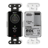 RDL DB-RN2ML Wall-Mounted Bi-Directional Mic / Line Dante Interface 2x2