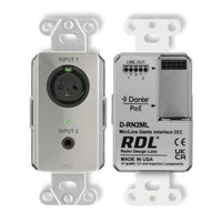 RDL DS-RN2ML Wall-Mounted Bi-Directional Mic / Line Dante Interface 2x2