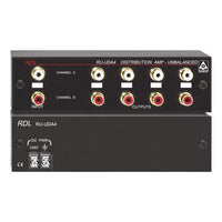 RDL RU-UDA4 Stereo Audio Distribution Amplifier, 2x4 RCA Jacks
