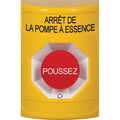 STI SS2201PS-FR Stopper Station, No Cover, Turn-to-Reset, FUEL PUMP SHUT DOWN French Label, Yellow