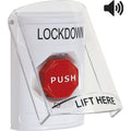 STI SS23A9LD-EN Indoor Flush / Surface with Horn Turn-to-Reset Stopper Station, LOCKDOWN Label, White