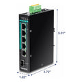 TRENDnet TI-PG541I 6-Port Hardened Industrial Gigabit PoE+ Layer 2 Managed DIN-Rail Switch
