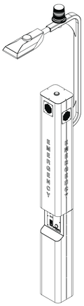 Talkaphone WEBS-MT/R-BLP1 Radius Blue Light Phone Tower with WEBS, Camera Mounting Arm, and Area Light