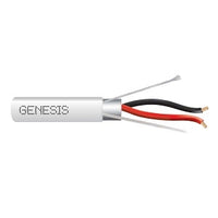Genesis 22141101 18/2 Stranded Shielded Cable, Riser, CMR, FT4, 1000' (304.8 m) Pull Box, White
