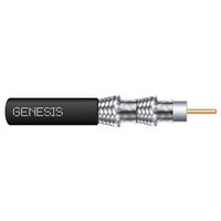 Genesis 50071108 RG6 CCS 75 Ohm Coaxial with Quad-Shield Cable, General Purpose, CATV, 1000' (304.8 m) Pull Box, Black