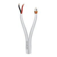 Genesis 50131001 RG59 BC with BC Braid and 18/2 General Purpose Video Cable, CATV, CL2, CM, Sunlight Resistant, 1000' (304.8m) Reel, White
