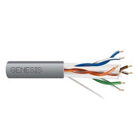 Genesis 50922109 23/4-Pair Cat 6 Plus Unshielded (U/UTP) Networking Cable, Riser, CMR, FT4, 1000' (304.8 m) Reel-in-a-Box, Gray