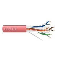 Genesis 50922111 23/4-Pair Cat 6 Plus Unshielded (U/UTP) Networking Cable, Riser, CMR, FT4, 1000' (304.8 m) Reel-in-a-Box, Pink