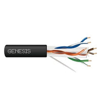 Genesis 51021108 23/4-Pair Cat 6 Plus Unshielded (U/UTP) Networking Cable, Plenum, CMP, FT6, 1000' (304.8 m) Pull Box, Black