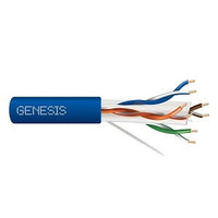Genesis 51022106 23/4-Pair Cat 6 Plus Unshielded (U/UTP) Networking Cable, Plenum, CMP, FT6, 1000' (304.8 m) Reel-in-a-Box, Blue