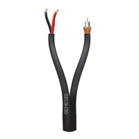 Genesis 65081008 RG59 18/2 Coaxial CCTV Cable, 18 AWG Solid BC with CCA Braid, CL3, CM, Outdoor, 1000' (304.8m) Reel, Black