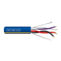 Genesis 1244506Y 22/1-Pair Shielded + 18/2 Stranded Lutron Cable, General Purpose, CM, 500' (152.4 m) Reel, Blue w/ Yellow Stripe