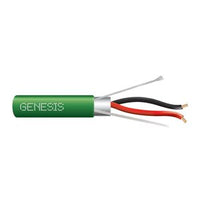 Genesis 32141105 18-2 Stranded BC Multiconductor Shielded Cable, Plenum, CMP, FT6, Overall Aluminum Shield, 1000' Pull-Box, Green