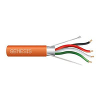Genesis 32151103 18-4 Stranded BC Multiconductor Shielded Cable, Plenum, CMP, FT6, Overall Aluminum Shield, 1000' Pull Box, Orange