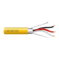 Genesis 32262102 18/3 Stranded Shielded Cable, Plenum, CMP, FT6, 1000' (304.8 m) Reel-in-a-Box, Yellow