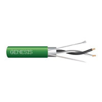 Genesis 33202105 22/1-Pair Stranded Shielded RS485 Cable, Plenum, CMP, FT6, 1000' (304.8 m) Reel-in-a-Box, Green