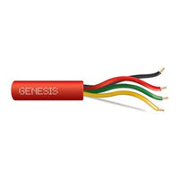 Genesis 43121004 16/4 Solid Unshielded Fire Alarm Cable, Riser, FPLR, 1000' (304.8 m) Reel, Red