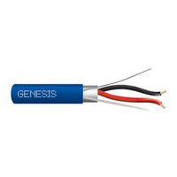 Genesis 44061006 16/2 Solid Shielded Fire Alarm Cable, Riser, FPLR, 1000' (304.8 m) Reel, Blue