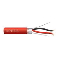 Genesis 44411004 18/2 Solid Unshielded Mid-Cap Fire Alarm Cable, Riser, FPLR, 1000' (304.8 m) Reel, Red