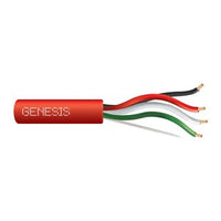 Genesis 45261004 16/4 Stranded Unshielded Fire Alarm Cable, Plenum, FPLP, 1000' (304.8 m) Reel, Red