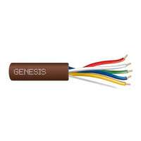 Genesis 47130307 18/5 Solid Unshielded Thermostat Cable, General Purpose, CL2, 250' (76.2 m) x 4 Reels, Brown