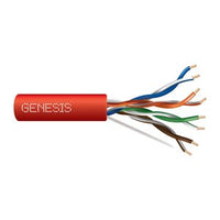 Genesis 50781104 24/4-Pair Cat 5e Unshielded (U/UTP) Networking Cable, Riser, CMR, 1000' (304.8 m) Pull Box, Red