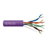 Genesis 50781110 24/4-Pair Cat 5e Unshielded (U/UTP) Networking Cable, Riser, CMR, 1000' (304.8 m) Pull Box, Purple