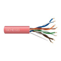 Genesis 50781111 24/4-Pair Cat 5e Unshielded (U/UTP) Networking Cable, Riser, CMR, 1000' (304.8 m) Pull Box, Pink