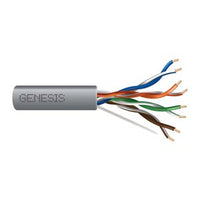 Genesis 50881109 24/4-Pair Cat 5e Unshielded (U/UTP) Plenum Cable, Plenum, CMP, FT6, 1000' (304.8 m) Pull Box, Gray