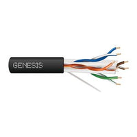 Genesis 50921008 23/4-Pair Cat 6 Plus Unshielded (U/UTP) Networking Cable, Riser, CMR, FT4, 1000' (304.8 m) Reel, Black
